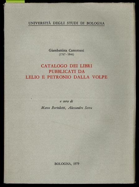 Catalogo libri pubblicati da Lelio e Petronio Dalla Volpe