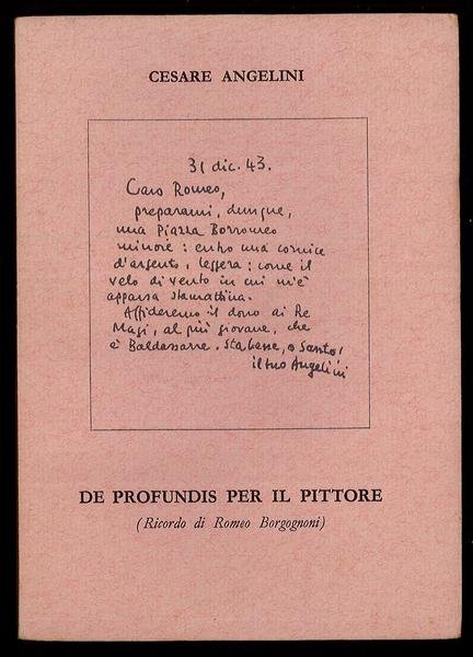 De profundis per il pittore (ricordo di Romeo Borgognoni)