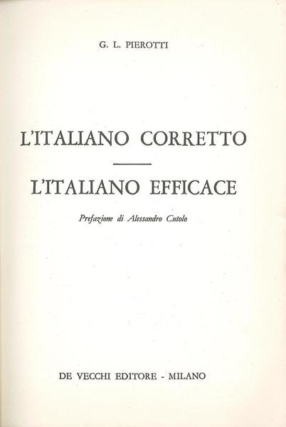 L'italiano corretto - L'italiano efficace