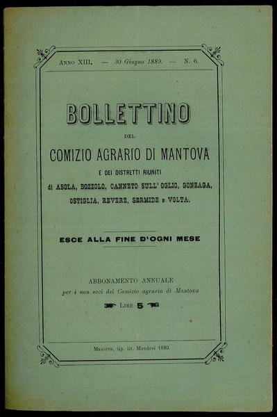 Bollettino del Comizio Agrario di Mantova