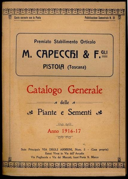 Catalogo Generale delle Piante e Sementi - Anno 1916-17