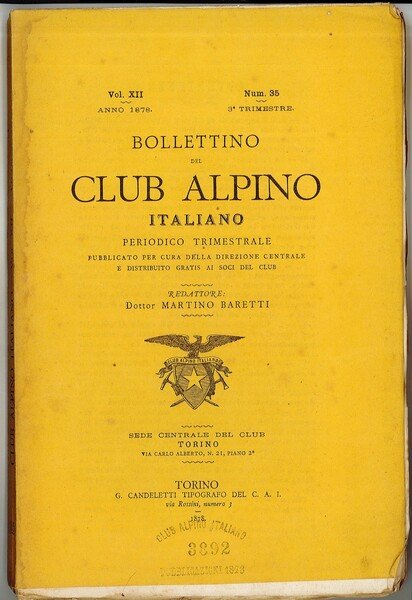 Bollettino del Club Alpino Italiano - Periodico Trimestrale, n° 35