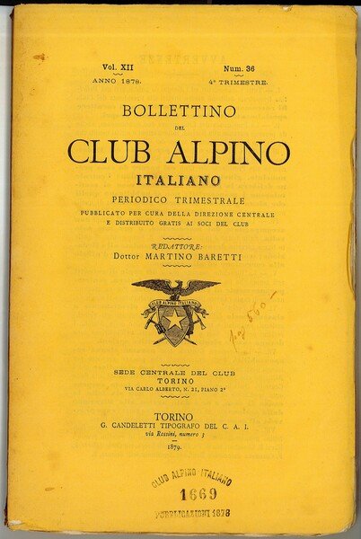 Bollettino del Club Alpino Italiano - Periodico Trimestrale, n° 36