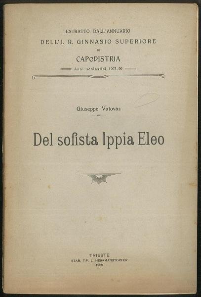 Del sofista Ippia Eleo
