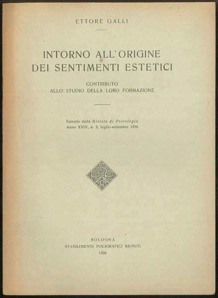 Intorno all'origine dei sentimenti estetici