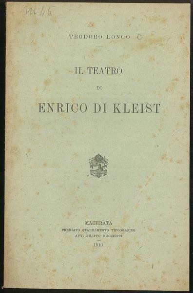 Il teatro di Enrico di Kleist