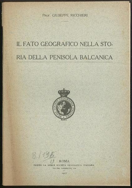 Il fato geografico nella storia della penisola balcanica