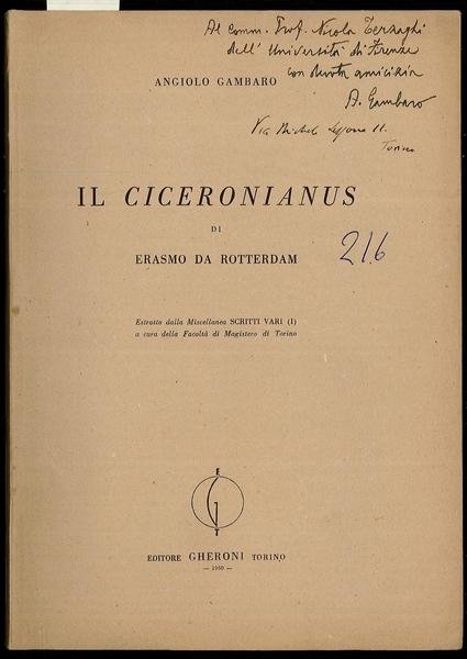 Il Ciceronianus di Erasmo da Rotterdam