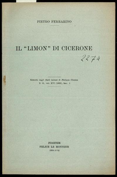 Il “Limon” di Cicerone