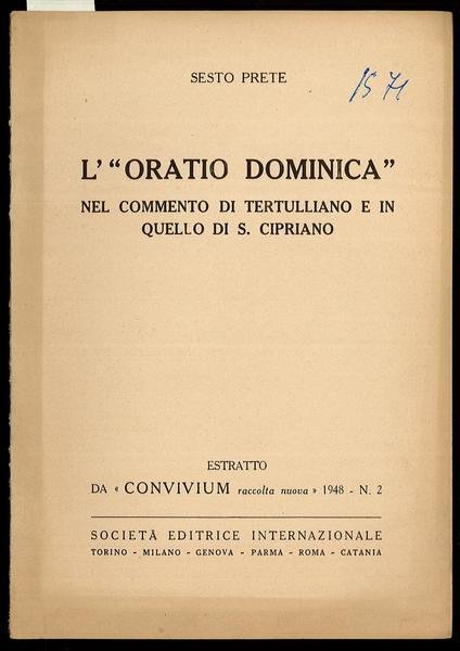 L'ORATIO DOMINICA nel commento di Tertulliano e in quello di …