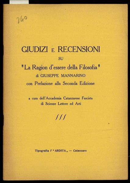 GIUDIZI e RECENSIONI su “La Ragion d’essere della Filosofia”