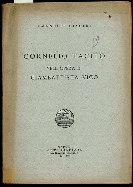 CORNELIO TACITO nell’opera di Giambattista Vico