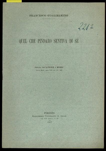 Quel che Pindaro sentiva di sè