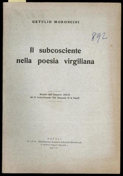 Il subcosciente nella poesia virgiliana