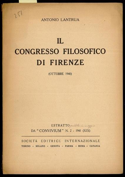 Il Congresso filosofico di Firenze