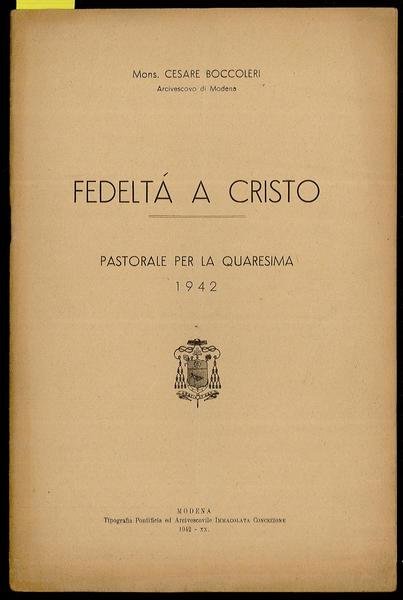 Fedeltà a Cristo - Pastorale per la Quaresima