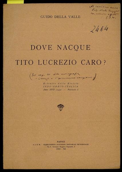 Dove nacque Tito Lucrezio Caro?