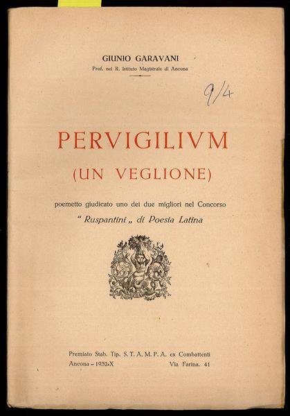 Pervigilivm (un veglione)