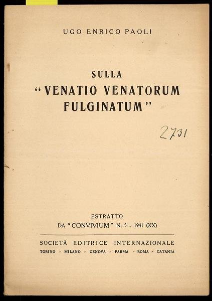 Sulla Venatio venatorum fulginatum