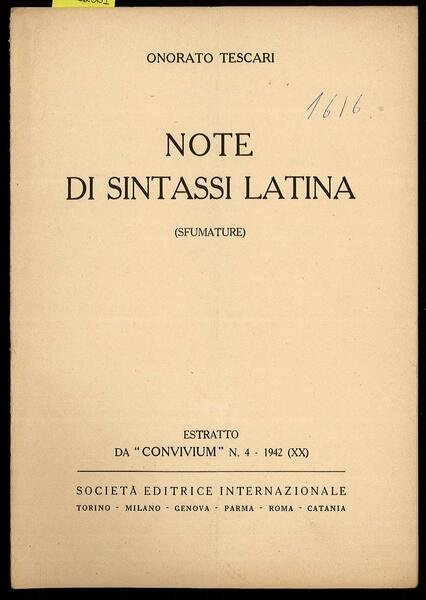 Note di sintassi latina (sfumature)