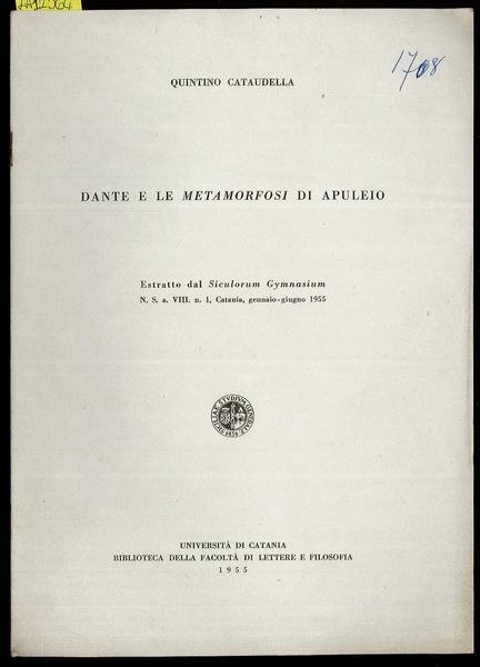 Dante e le Metamorfosi di Apuleio