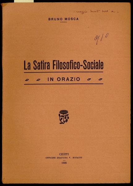 La Satira Filosofico-Sociale in Orazio