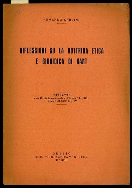 Riflessioni su la dottrina etica e giuridica di Kant