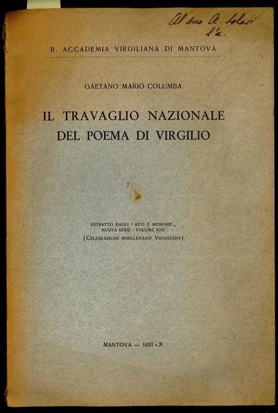 Il travaglio nazionale del poema di Virgilio