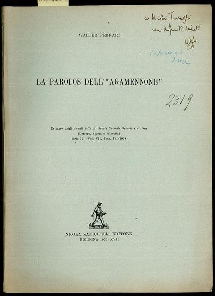 La Parodos dell’Agamennone