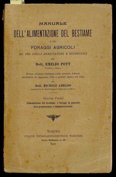 Manuale dell'alimentazione del bestiame e dei foraggi agricoli - vol …