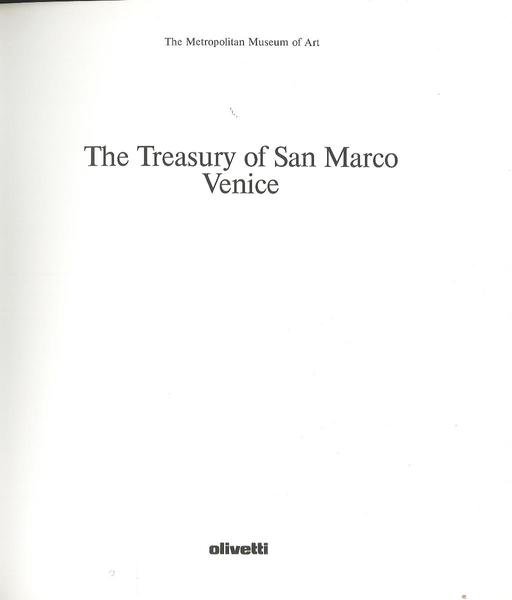 The Treasury of San Marco. Venice