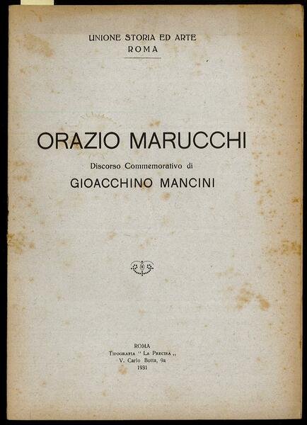 Discorso commemorativo di Gioacchino Mancini