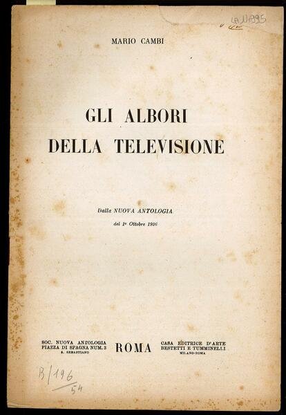 Gli albori della televisione
