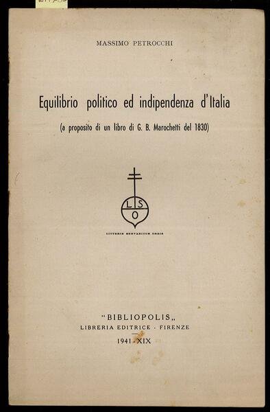 Equilibrio politico ed indipendenza d’Italia