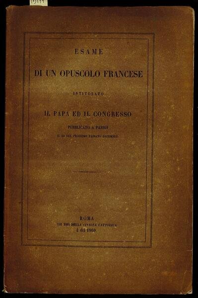 Il Papa ed il Congresso