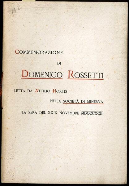 Commemorazione di Domenico Rossetti