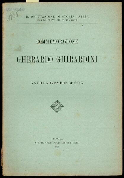 Commemorazione di Gherardo Gherardini