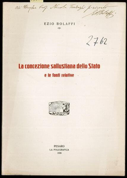 La concezione sallustiana dello Stato e le fonti relative