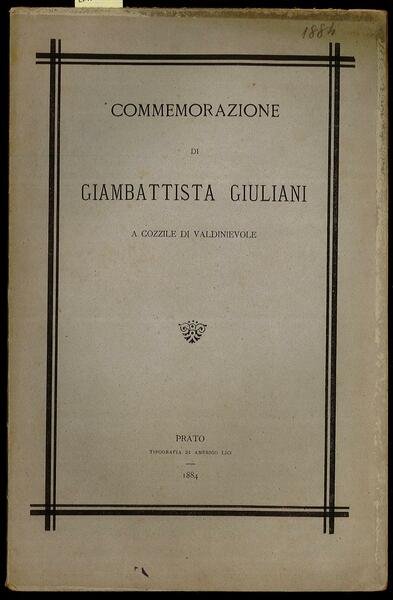 Commemorazione di Giambattista Giuliani a Cozzile di Valdinievole