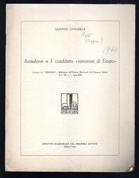 Aristofane e il cosiddetto "Romanzo di Esopo"