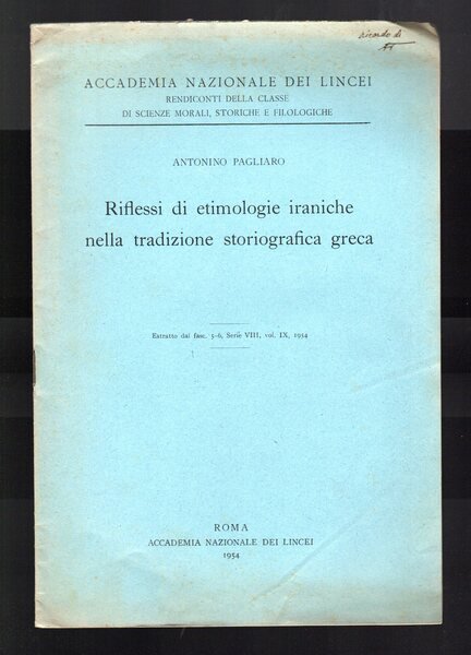 Riflessi di etimologie iraniche nella tradizione storiografica greca