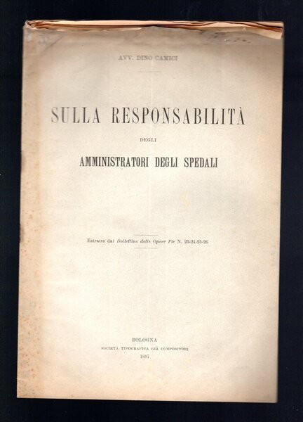 Sulla responsabilità degli amministratori degli spedali