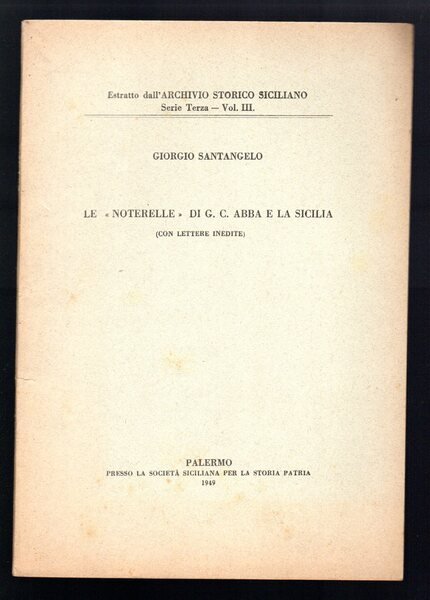 Le "Noterelle" di G. C. Abba e la Sicilia
