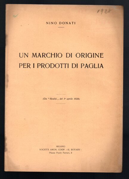 Un marchio di origine per i prodotti di paglia