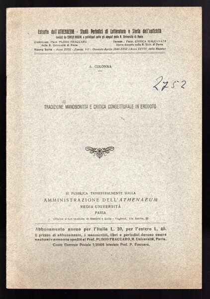 Tradizione manoscritta e critica congetturale in Erodoto