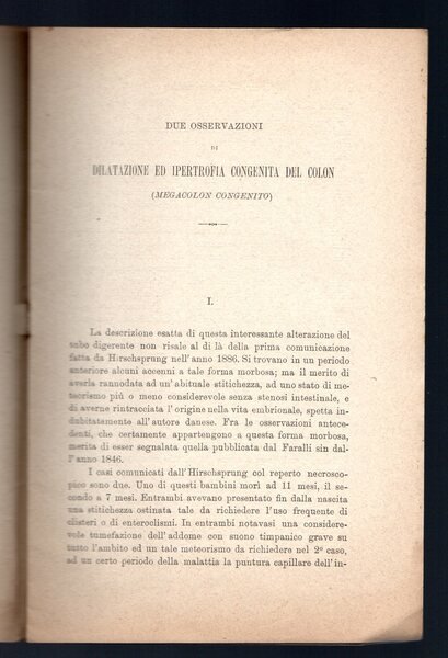 Due osservazioni di dilatazione ed ipertrofia congenita del colon