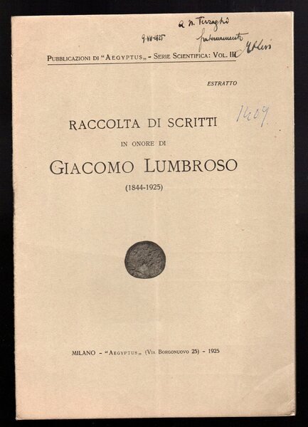 Raccolta di scritti in onore di Giacomo Lumbroso
