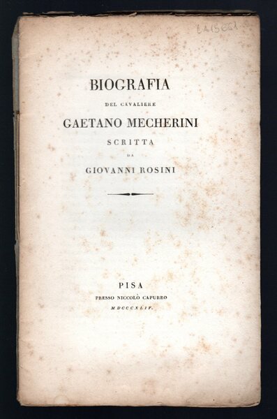 Biografia del Cavaliere Gaetano Mecherini