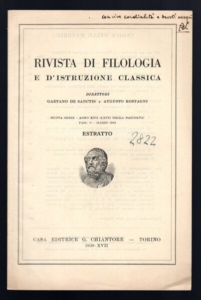 Rivista di Filologia e d'Istruzione classica
