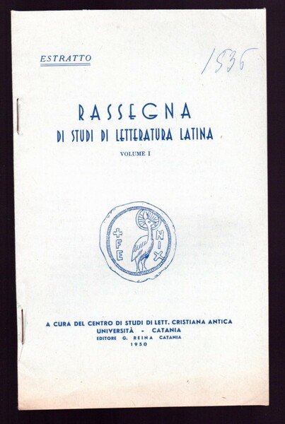 Rassegna di studi di Letteratura latina volume I